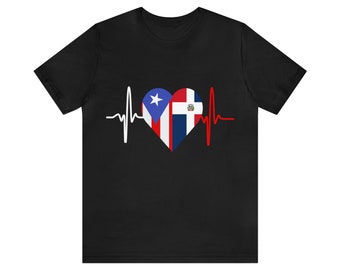 Dominican Republic & Puerto Rico Unisex Short Sleeve Tee I Camisa Unisexo Manga corta I Cultura Dominicana y Puertorriqueña