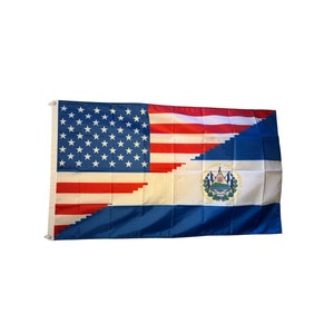 Bandera de El Salvador y Estados Unidos - Bandera de El Salvador y Estados Unidos