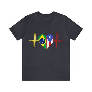 Brazil and Puerto Rico Short Sleeve Tee I Camisa Unisexo manga corta I Cultura Brasileña y Puertorriqueña