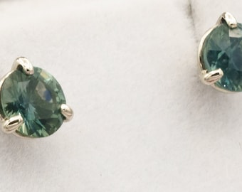 ¡Pendientes de zafiro Montana en postes de oro blanco!
