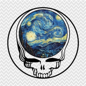 Starry Night By Vincent Van Gogh Grateful Dead Stealie Available in Multiple Formats - Collectable [only 100 files will be sold]