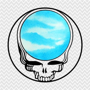 Blue Sky Circle In Watercolor Grateful Dead Stealie - Collectable [only 100 files will be sold]