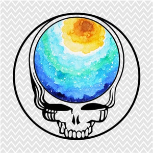 Blue Planet Earth Mandala In Watercolor Grateful Dead Stealie Available in Multiple Formats - Collectable [only 100 files will be sold]