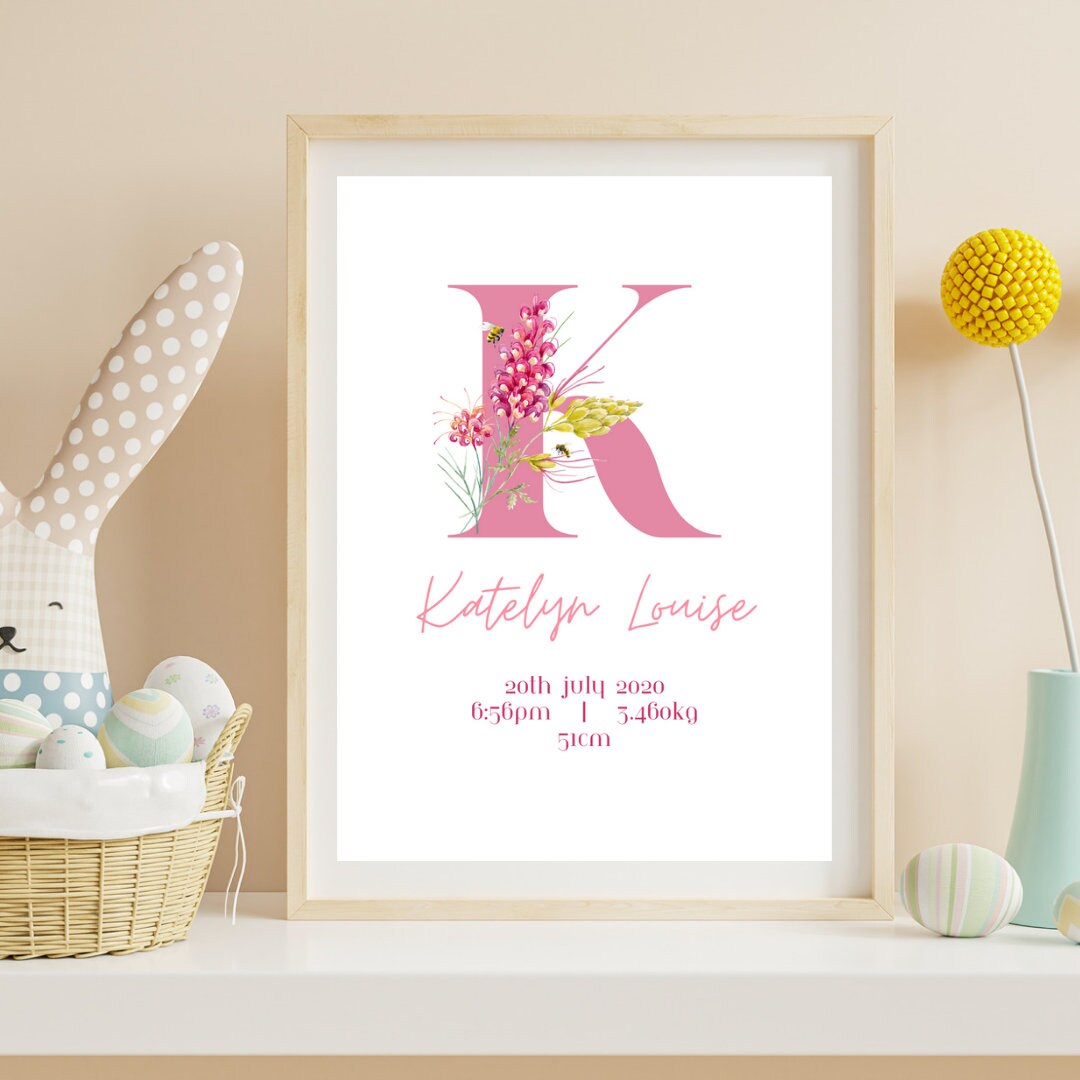 Australian Native Birth Flower PRINT Personalised Etsy