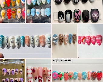 Appuyez sur des ongles uniques personnalisés