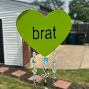 brat suncatcher, charli xcx merch, brat decor, brat summer, brat girl summer, brat, brat hanging decor , charli xcx suncatcher, beaded sun