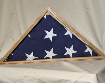 American Flag Display Case in Hickory