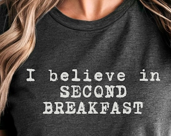 Second Breakfast Tee: Funny Foodie Graphic Bella+Canvas Shirt