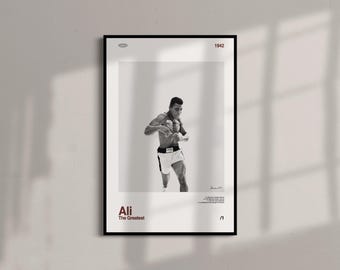 Muhammad Ali Boxing Art Print | Mid-Century Modern Minimalist