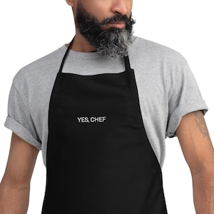 YES, CHEF | Embroidered Apron Unisex | The Bear TV Show Apron | Chef Gift