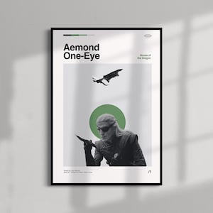 Almond &quot;One-Eye&quot; Targaryen Poster | Mid-century Modern Art Print | Vintage Minimal Aesthetic | House of the Dragon