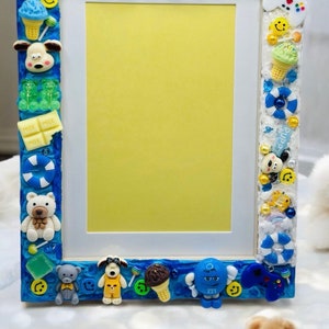 Colorful 3D Kawaii Deco Picture Frame Resin Candy and Teddy Decoration ...