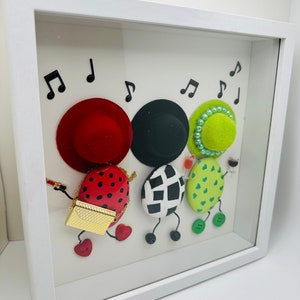 Hand Painted Pebble Art: Dancing Divas Rock Art in Shadow Box