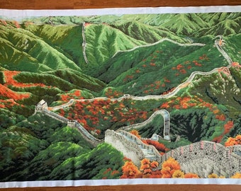 Cross Stitch The Great Wall handmade finished product