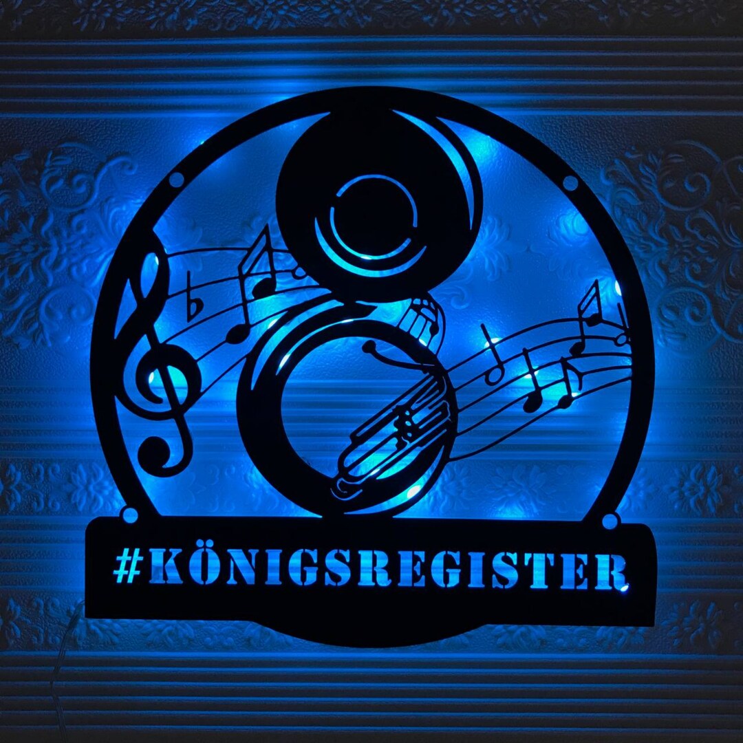 Personalized Sousaphone Metal Wall Art Led Light Custom Music Etsy