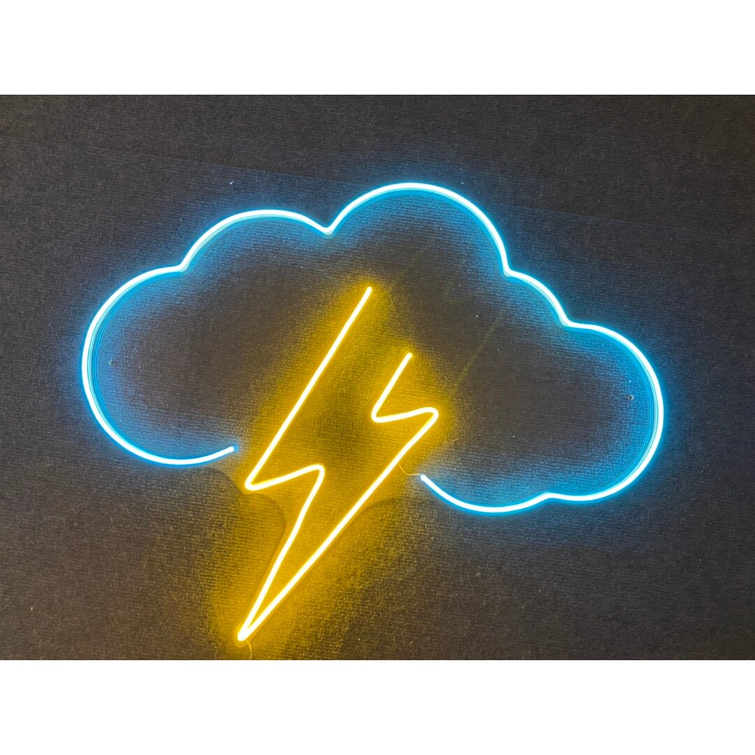 Cloud Lightning Neon Sign Lighting Neon Sign Cloud Neon Etsy