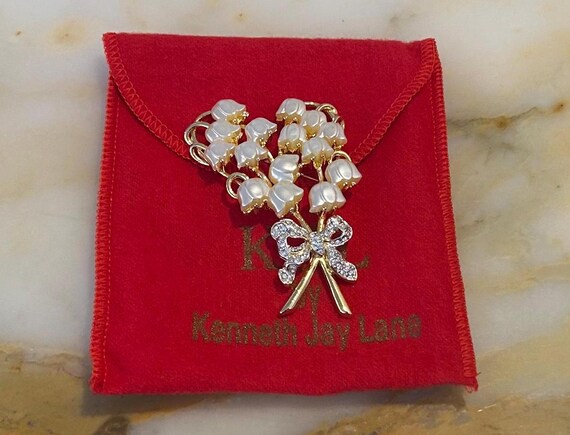 Kenneth Jay Lane Vintage Lily of the Valley Flowe… - image 5