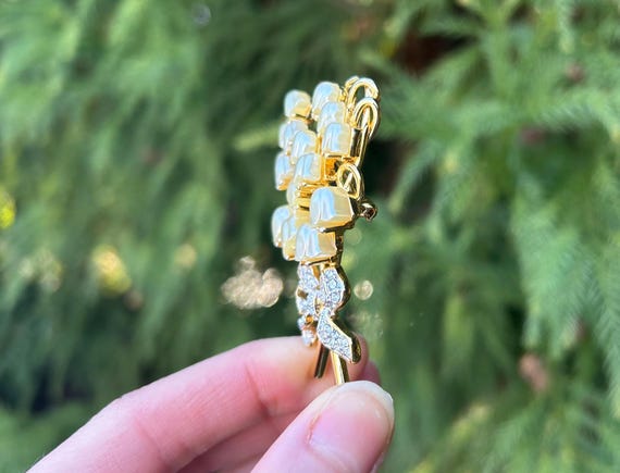 Kenneth Jay Lane Vintage Lily of the Valley Flowe… - image 4