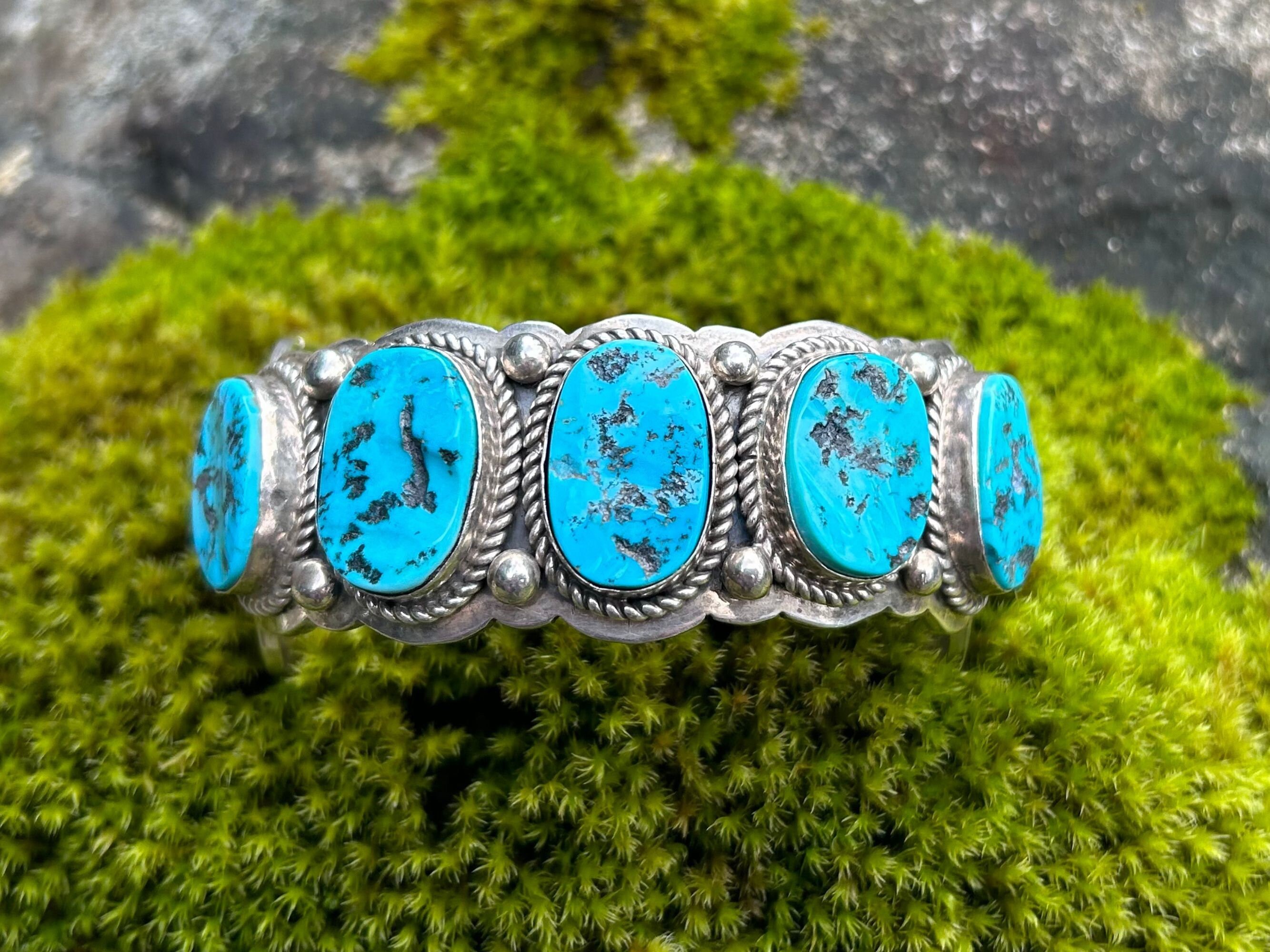 John Begay Vintage Native American Navajo Royston Turquoise Sterling Silver Bracelet John Begay Vintage Native American Navajo Royston Turquoise Sterling Silver Bracelet