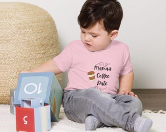 Mama's Coffee Date Toddler Short Sleeve Tee Matches Baby Onesie