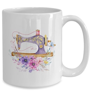 Vintage sewing machine Novelty Mug coffee Mug gift for her gift for him