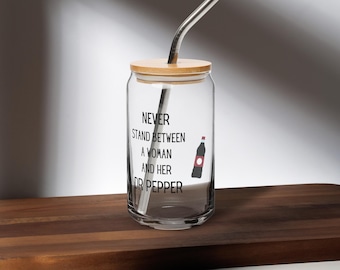 Dr Pepper Liebhaberglas mit Deckel und Strohhalm, Soda Fan Geschenk