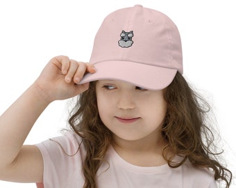 Youth Custom Schnauzer Embroidery Hat  |  kawaii cute mini schnauzer baseball cap  |  Kawali
