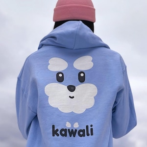Embroidered Kawali Unisex Hoodie  |  kawaii cute mini schnauzer premium double-sided sweatshirt
