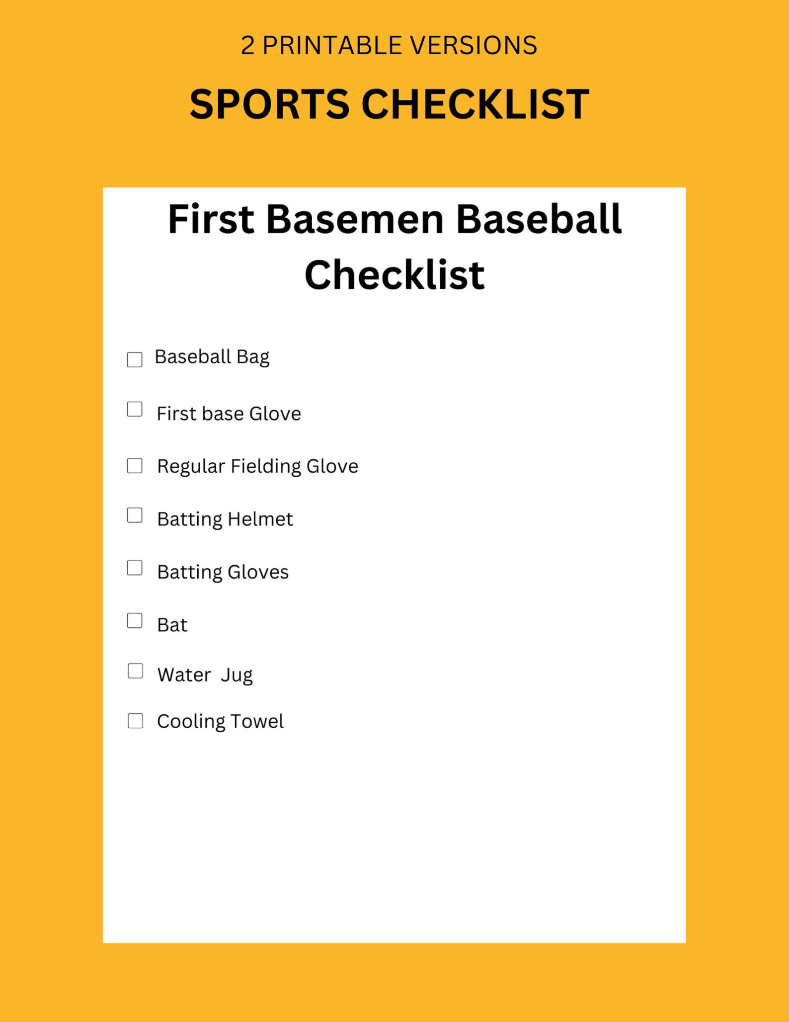 Sports Checklists for Your Baseball Catchers and First Basemen to Have ...
