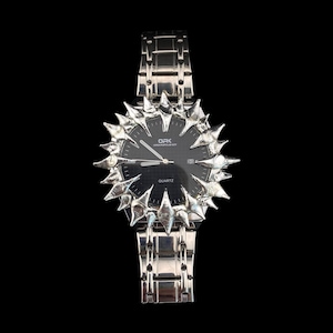Spiky custom watch, soft soldered jewelry, gifts for him, cybercore jewelry