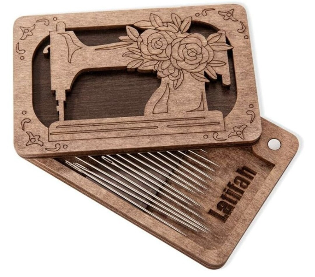 Custom Sewing Kit Wooden Needle Box Personalized Embroidery Etsy