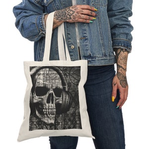 Gothic punk music skull A Natural Tote Bag