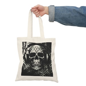 Gothic punk music skull B Natural Tote Bag