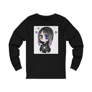 Chibi kawaii emo girl D Unisex Jersey Long Sleeve Tee