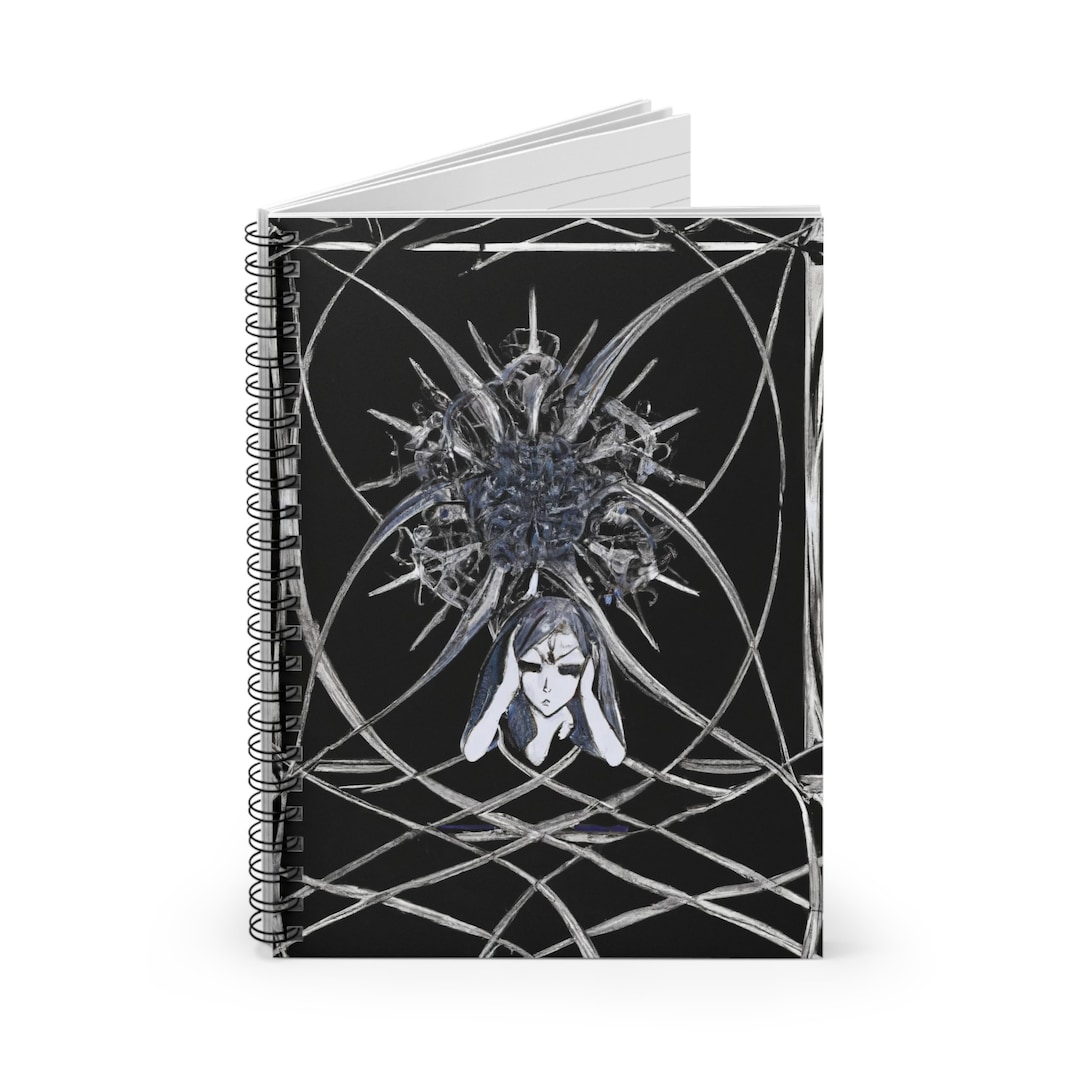 Emo Gothic Girl in Holy Darkness Spiral Notebook - Ruled Line - Etsy