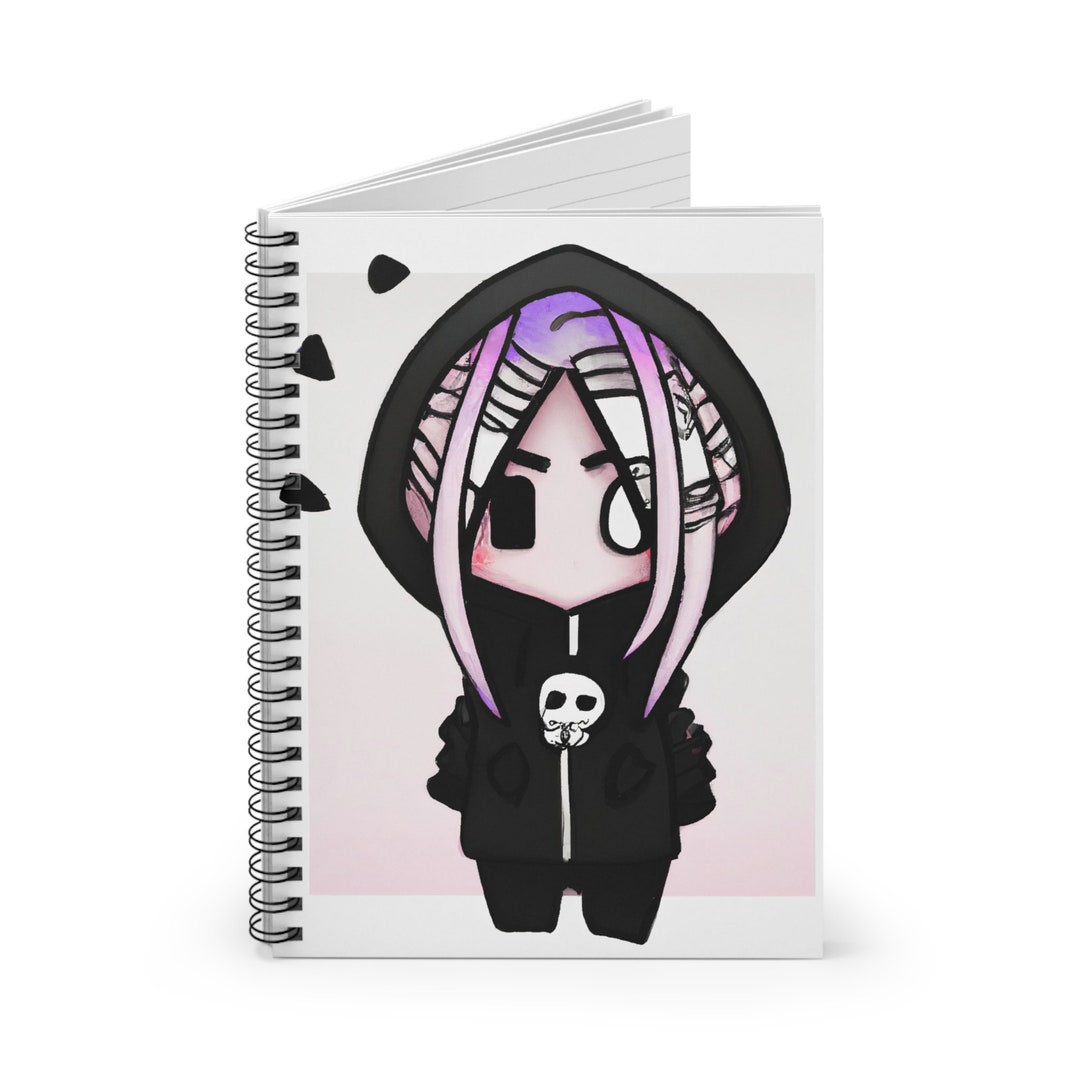 Chibi Kawaii Emo Girl A Spiral Notebook - Ruled Line - Etsy