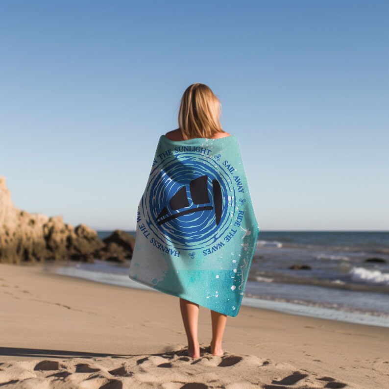 Beach Towel for the Sailing Enthusiast, Nautical Graphic Beach Towel