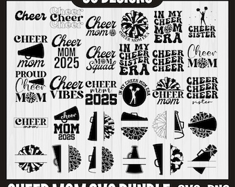 Cheer Mom Svg Bundle, Cheer Life Svg, Cheerleader Svg, Cheer Mom Svg File, Split Name Frame For Cheer, Custom Name Cheerleader, Cheerleader