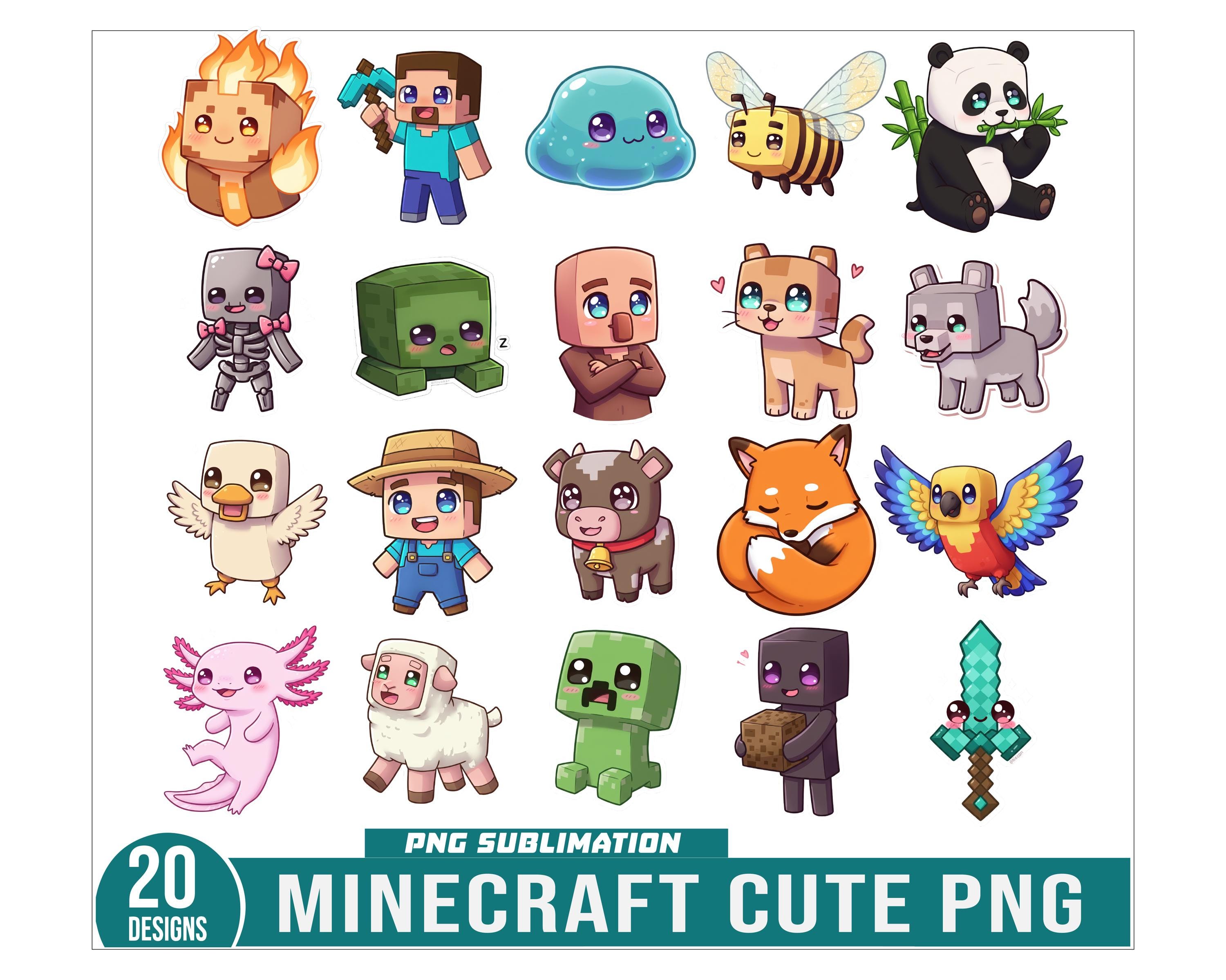 Cute Mine Clipart Bundle, Characters png, Gamer Birthday Shirt, Game clipart, Game characters png bundle, Mine png bundle