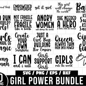 Girl Power SVG Bundle, Frauen Affirmation svg, Motivations svg, Sie ist stark svg, Muttertags svg, Frauen Zitate, Feminismus SVG, Women Up Sv