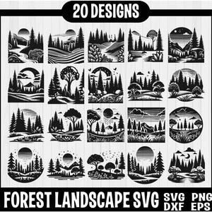 Landscape Svg, Forest Svg, Adventure Svg, Outdoor Svg, Deer Svg, Nature Scene Svg, Forest Scene Svg, Camping Svg, Instant Download