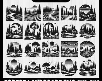 Landscape Svg, Forest Svg, Adventure Svg, Outdoor Svg, Deer Svg, Nature Scene Svg, Forest Scene Svg, Camping Svg, Instant Download