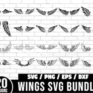 Angel Wings Svg Bundle, Angel Wings Clip Art, memorial svg ,rip svg, Wings Cut File For Silhouette, Angel Wings Bundle, Wings Svg