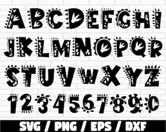 DINOSAUR FONT SVG, Dinosaur Alphabet Svg, Dinosaur Numbers Svg, Dinosaur Svg Cut Files For Cricut, Dinosaur Kids Alphabet, Dinos birthday