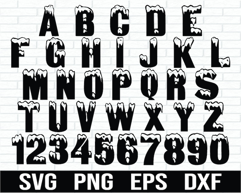 Christmas Font SVG, Snowcap Alphabet SVG, Snow Font SVG Bundle, Winter