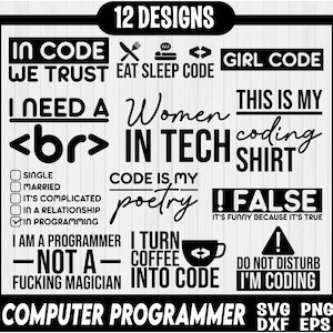 Paquete de Svg de programador de computadoras, Svg de cita de codificación, ingeniero de software svg png, ciencia informática svg, programador de computadoras Png