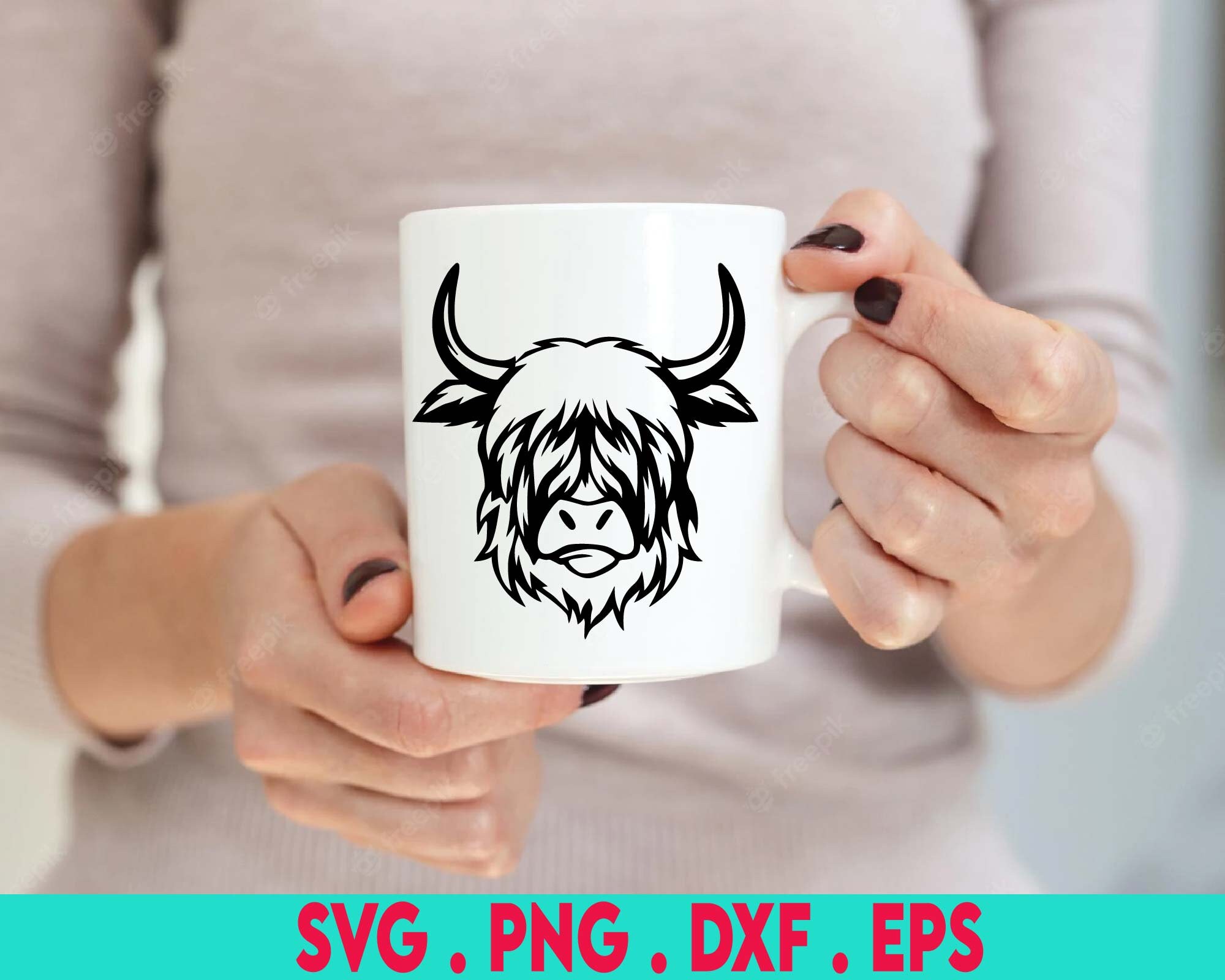 Highland Cow SVG Bundle, Highland Cow With Flowers Svg, Floral Cow Head