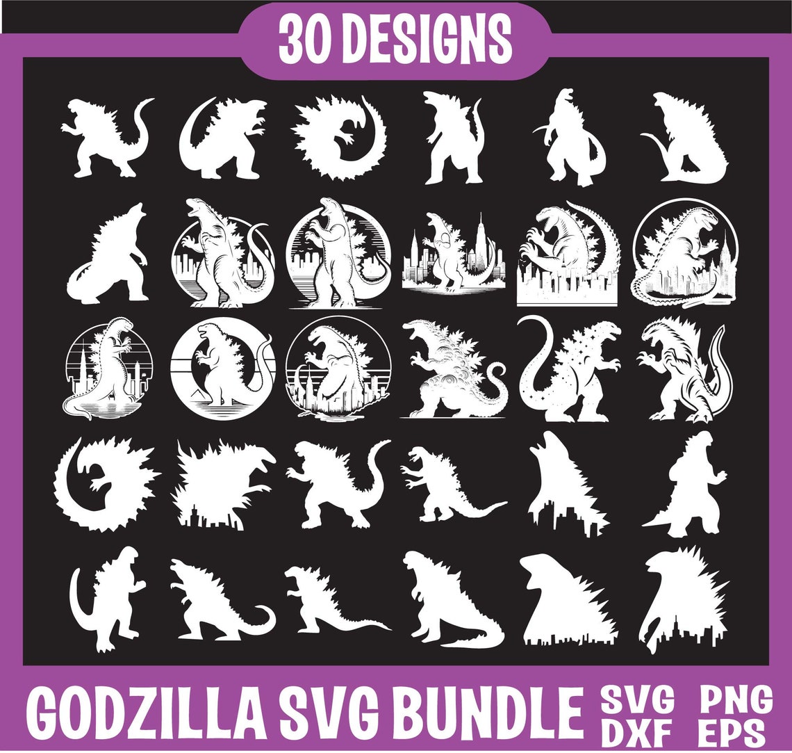 Godzilla Svg Bundle, Godzilla Svg, Godzilla Silhouette, Godzilla Clip ...