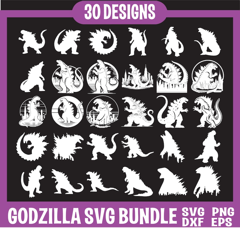 Godzilla Svg Bundle, Godzilla Svg, Godzilla Silhouette, Godzilla Clip ...