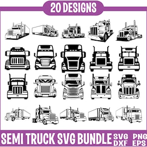 Semi Truck SVG Bundle, Truck Driver Clipart, Trucker SVG, Semi Truck png, Semi Truck vector, Semi truck cut file, Semi Truck Trailer svg